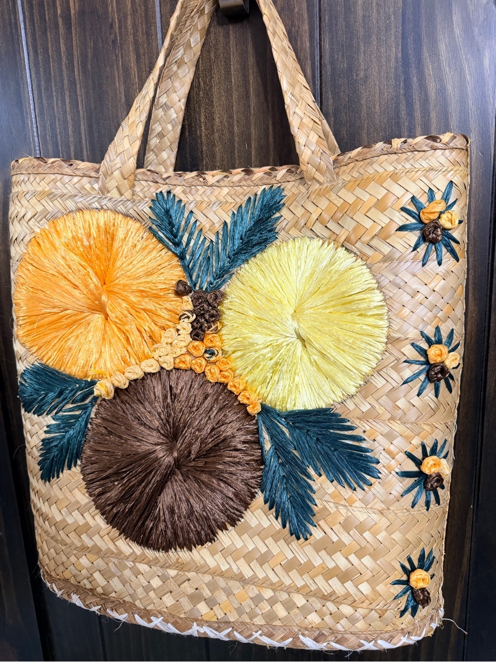Vintage Raffia/Straw Tote Bag - Picture 4 of 8